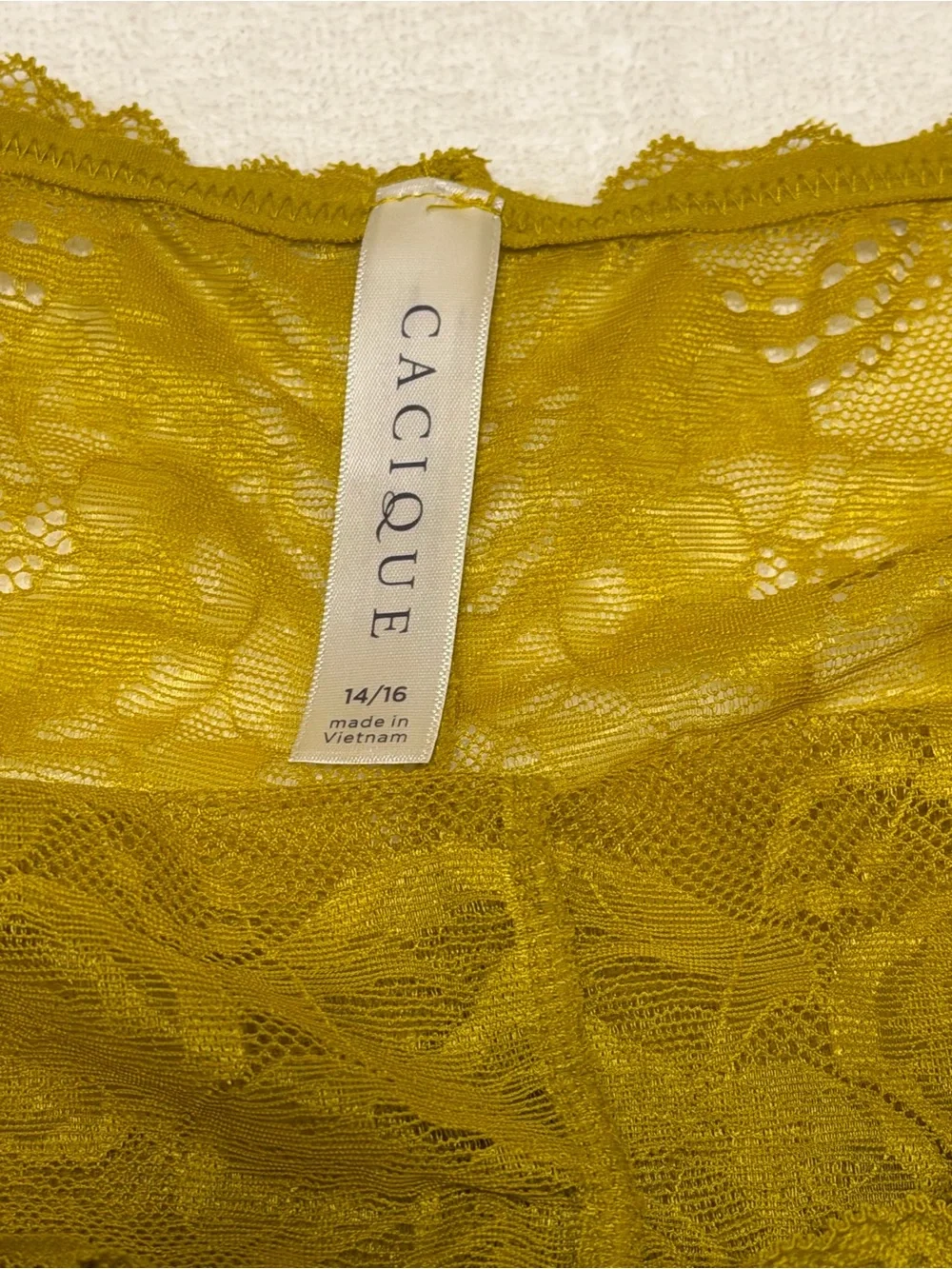 Cacique Women's Lace Cheeky Short Panty - Gold
